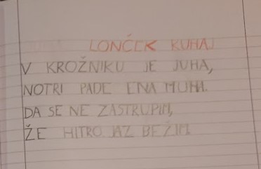 Drugošolci tudi pridno pišejo